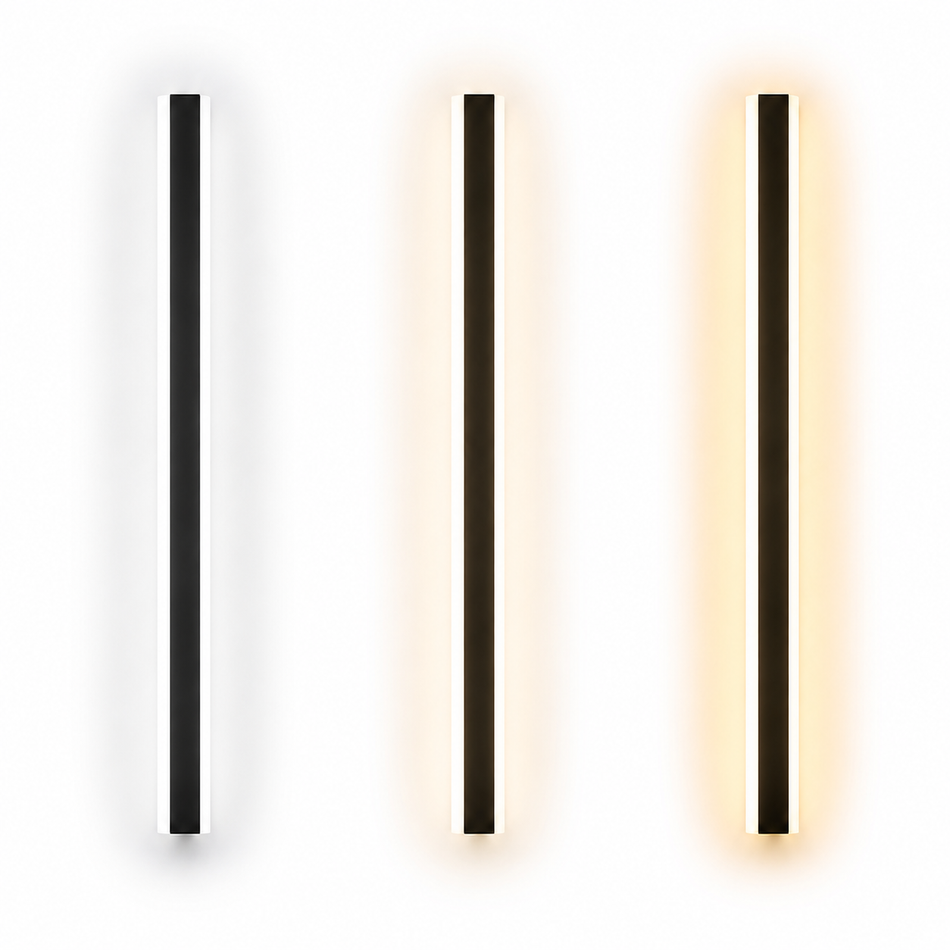 LED Außenwandleuchte Linear – IP65 Wasserdicht, Schwarz, 30-80 cm