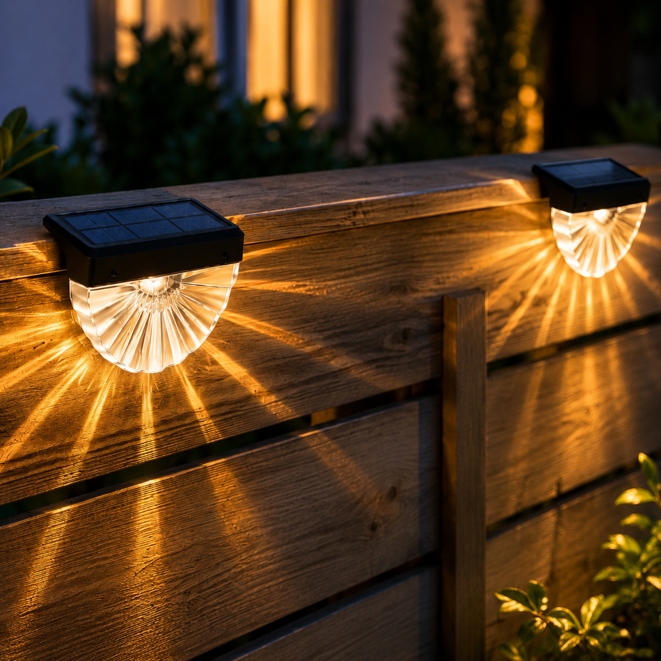 Solar Zaunleuchte 2er Set – Warmweiß & Kaltweiß umschaltbar, IP44, wasserdicht