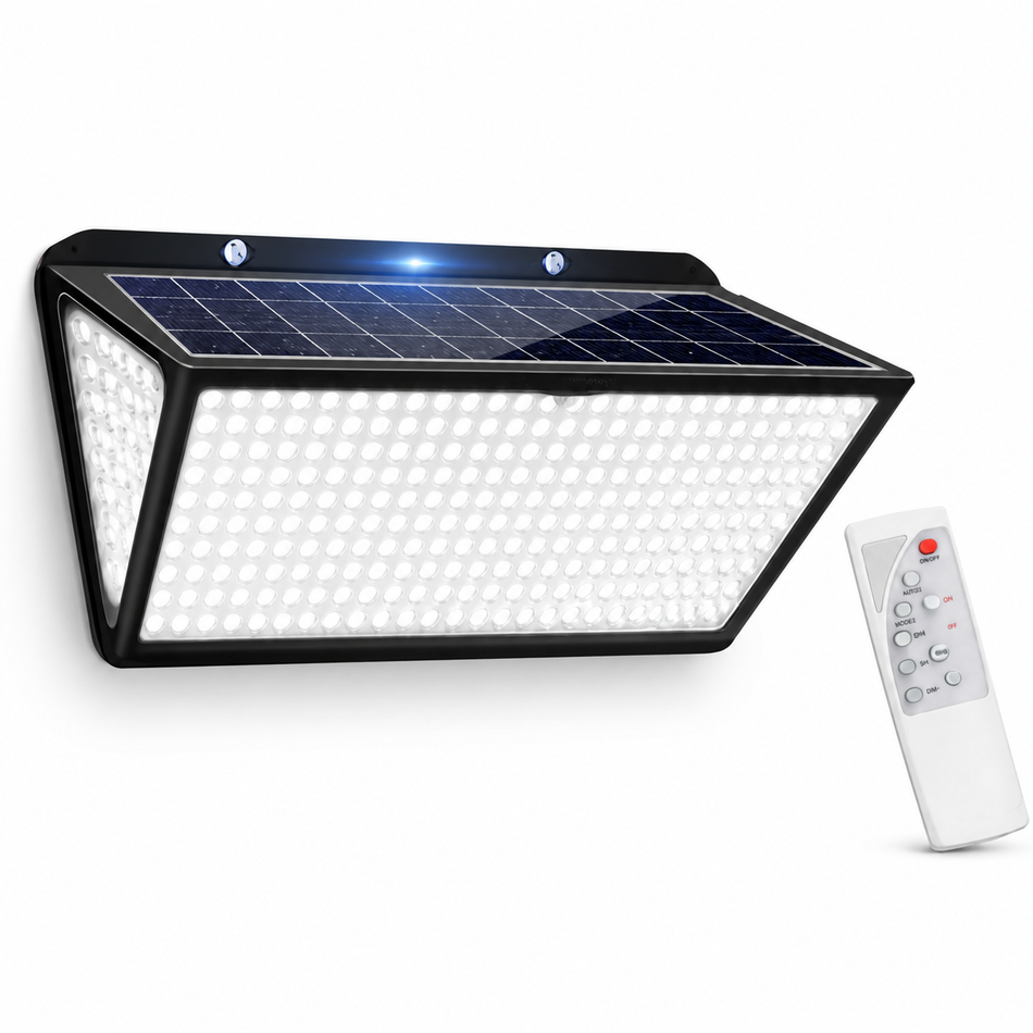 Solar Außenleuchte 258 LED | Bewegungsmelder | 270° | 3 Modi | IP65