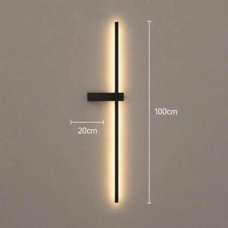 Moderne LED Wandleuchte Schwarz 100 cm