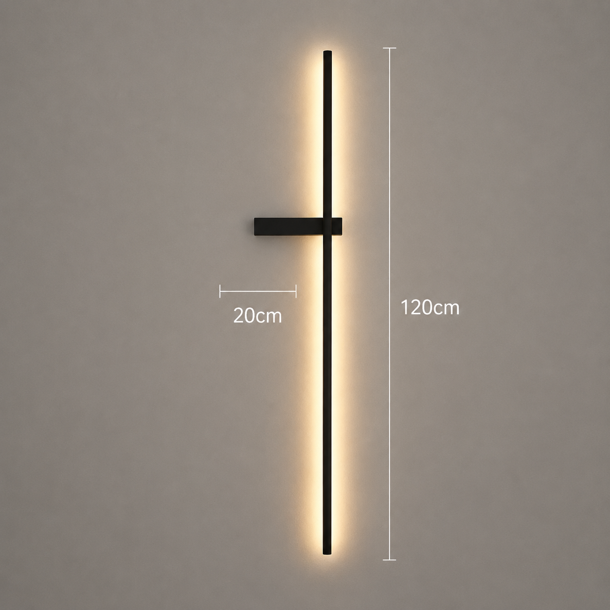 Moderne LED Wandleuchte Schwarz 120 cm
