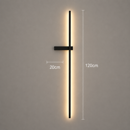 Moderne LED Wandleuchte Schwarz 120 cm
