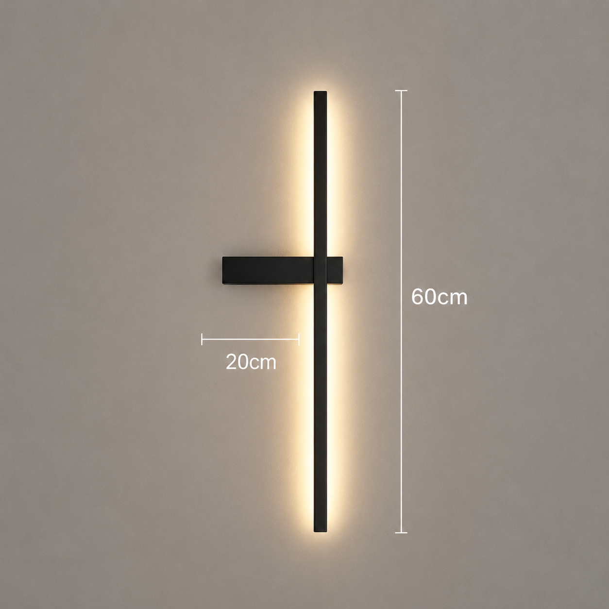 Moderne LED Wandleuchte Schwarz 60 cm