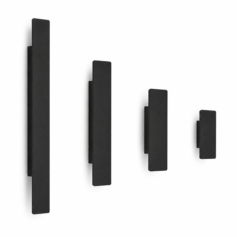 LED Außen-Wandleuchte, Aluminium Langstreifen, IP65, 10-60 cm, Schwarz oder Weiß