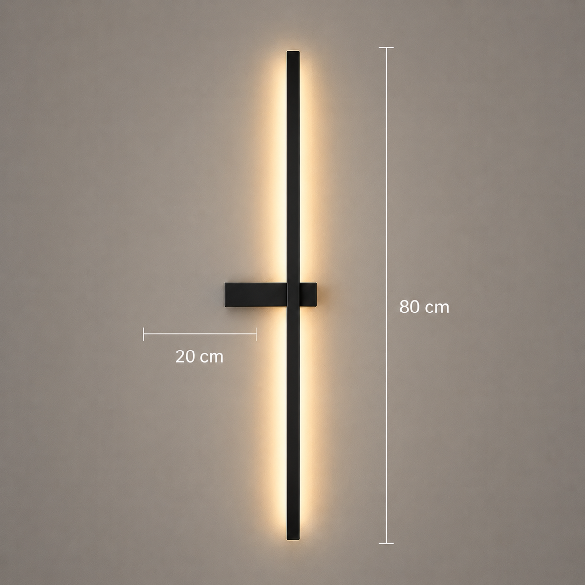 Moderne LED Wandleuchte Schwarz 80 cm