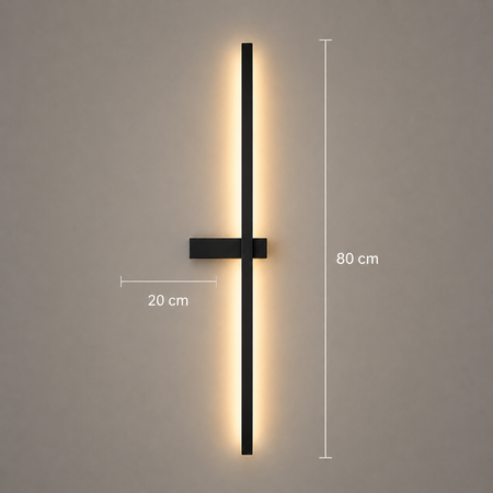 Moderne LED Wandleuchte Schwarz 80 cm