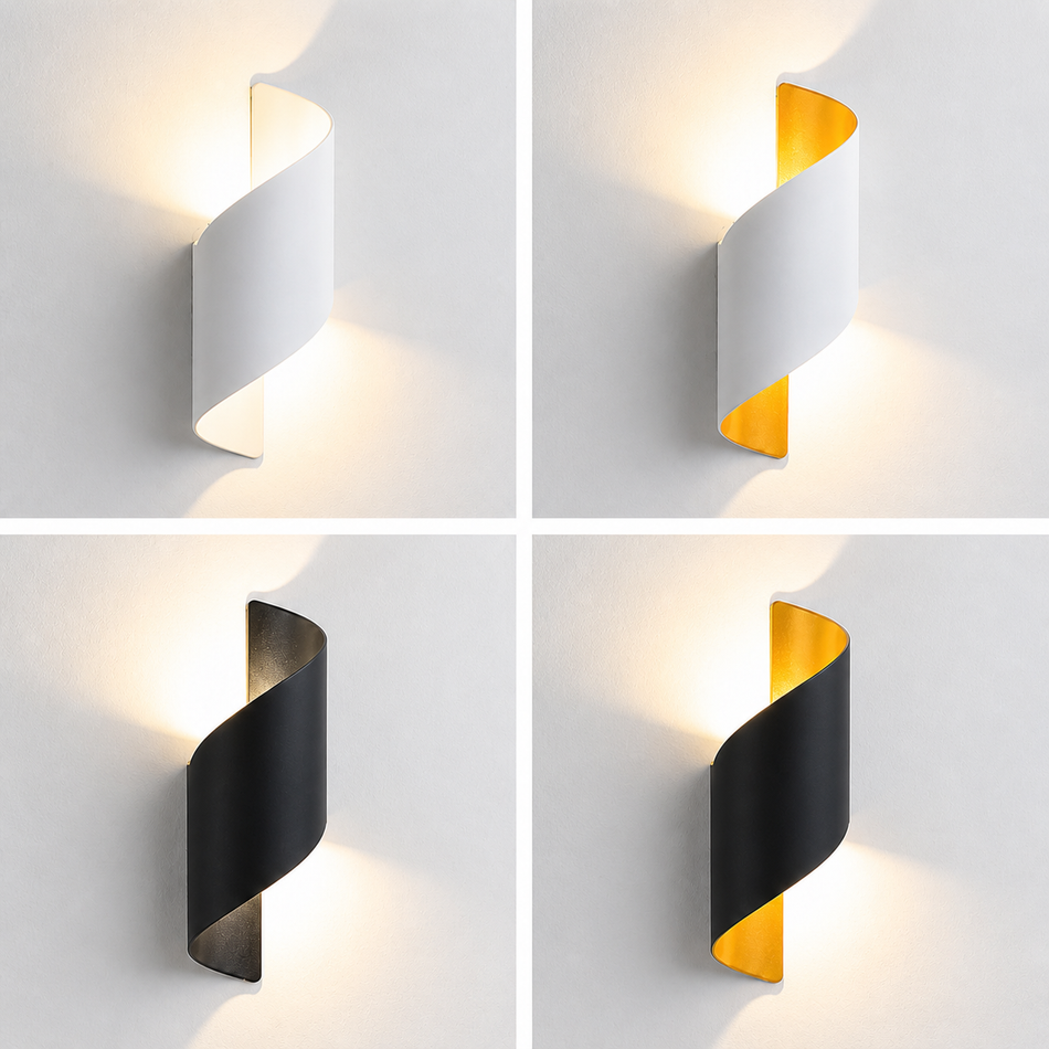 LED Wandleuchte Spiral-Design, 10W, IP65, Innen und Außen