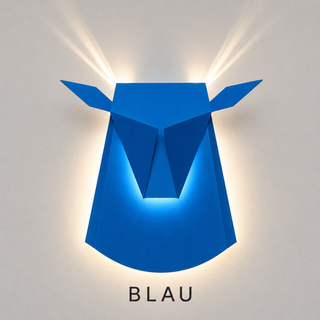 LED Wandleuchte Hirsch Blau