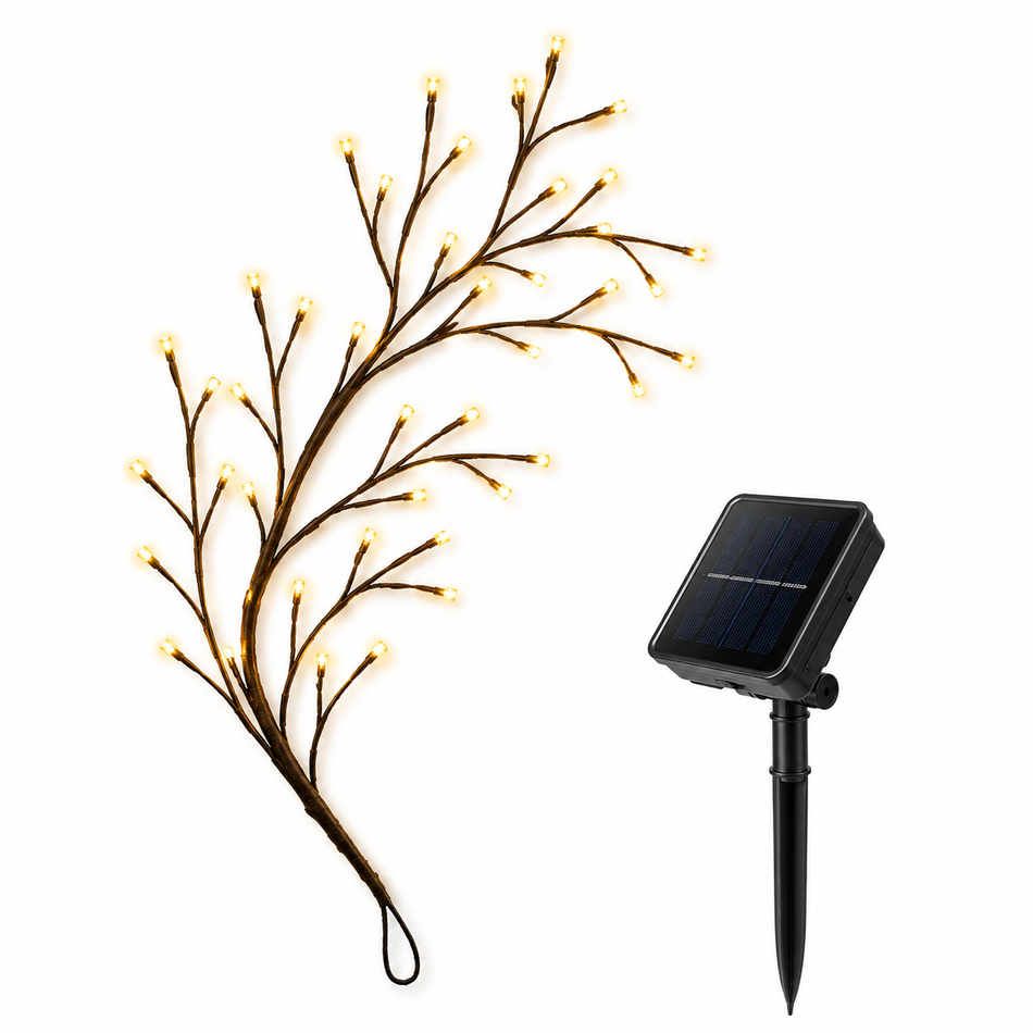 Weiden-Lichterkette, Solar oder USB, 96 LED, 8 Modi, wasserdicht