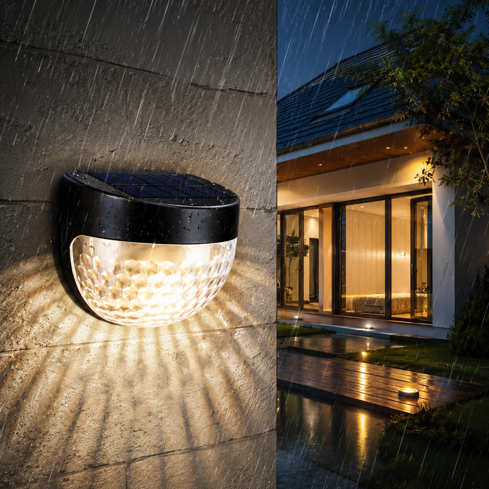 Solar Zaunleuchten, wasserdichte LED-Wandlampen, Garten, Terrasse und Treppe