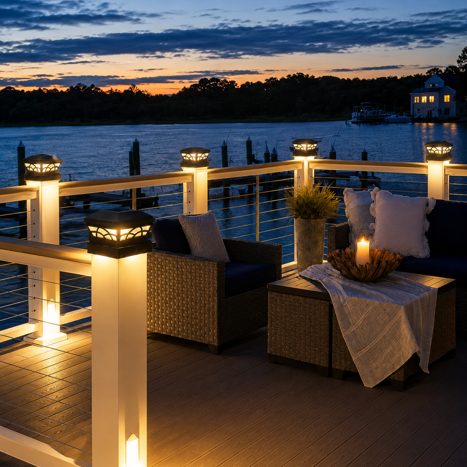 Solar Pfostenleuchte, LED, IP55, wetterfest, Zaun, Garten und Einfahrt