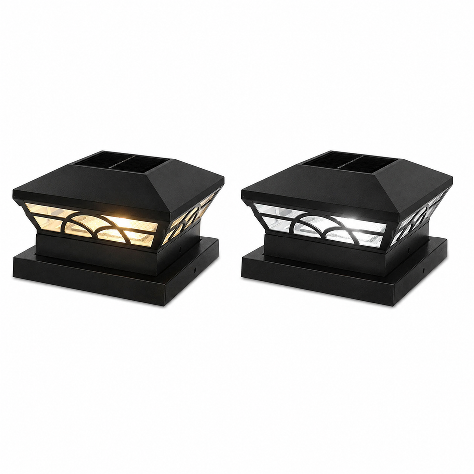 Solar Pfostenleuchte LED, IP55, wetterfest, für Zaun, Garten und Einfahrt, 1er, 2er oder 4er-Set