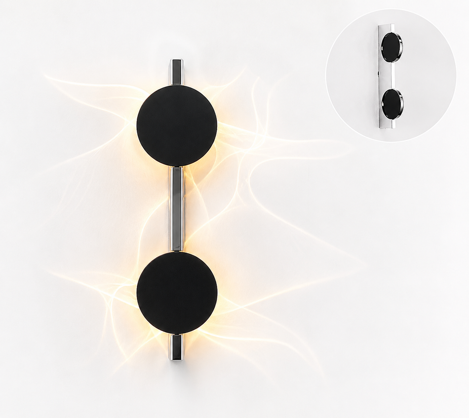 LED Wandleuchte Chrom, dimmbar, 1- oder 2-flammig