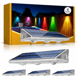 Solar Zaunleuchte Außen | IP66 | RGBW & Warmweiß | 2er & 4er Set | Wandmontage