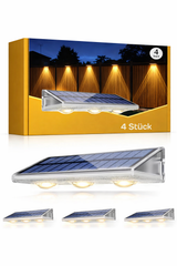 Solar Zaunleuchte Außen | IP66 | RGBW & Warmweiß | 2er & 4er Set | Wandmontage