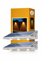 Solar Zaunleuchte Außen | IP66 | RGBW & Warmweiß | 2er & 4er Set | Wandmontage