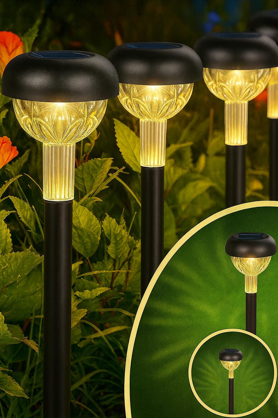 Solar Gartenleuchten LED - Wasserdichte Wegbeleuchtung für Garten und Landschaft