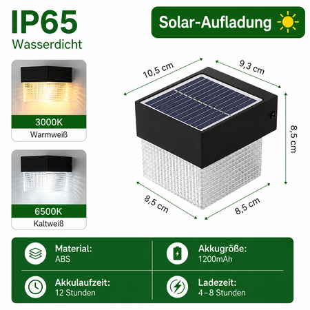 Solar Wandleuchte Eckig