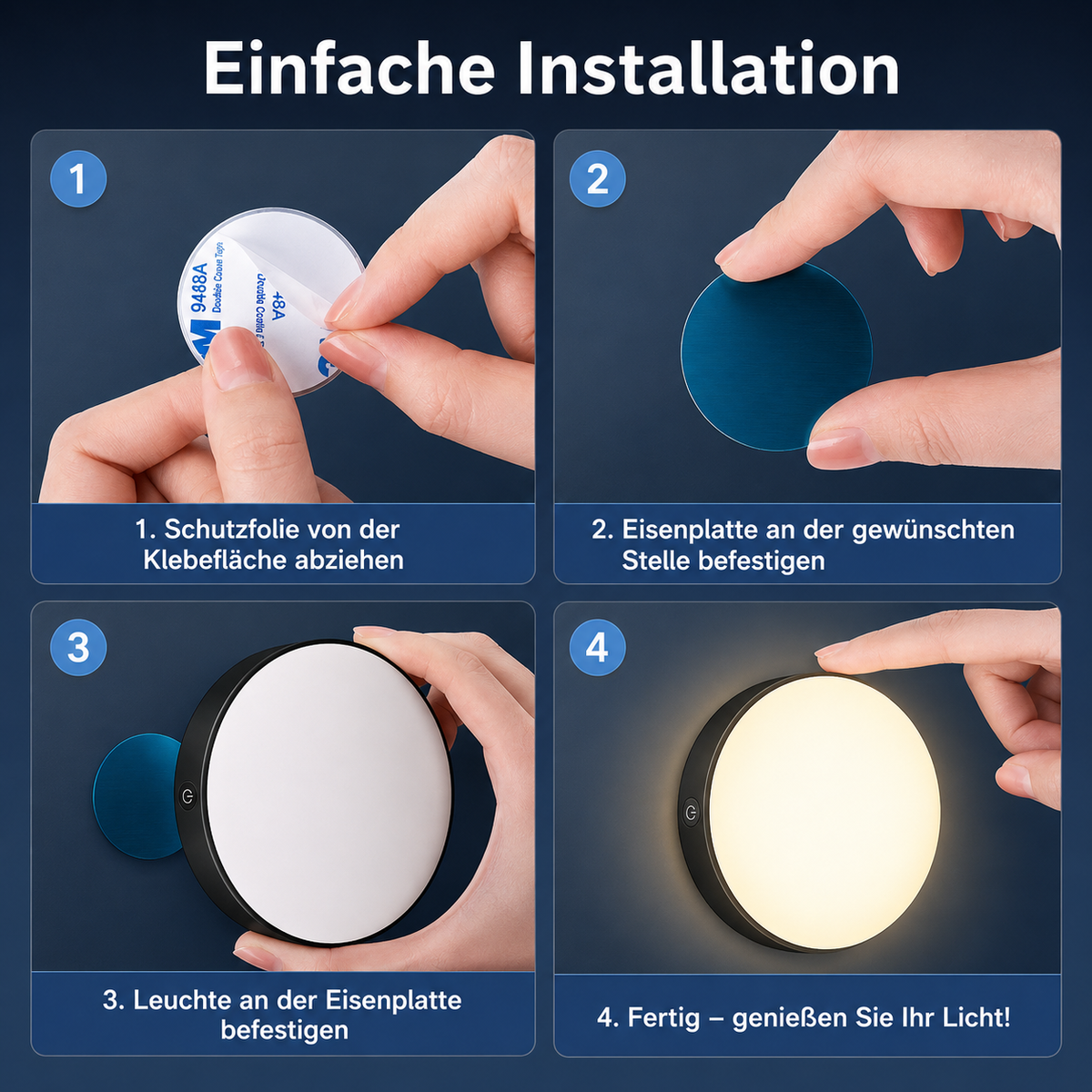 Einfache Montage der magnetischen LED Schrankleuchte
