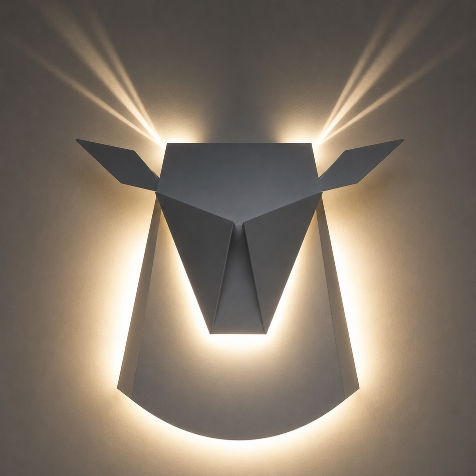 LED Wandleuchte Hirsch, dekorativ, Metall, Touch-Schalter
