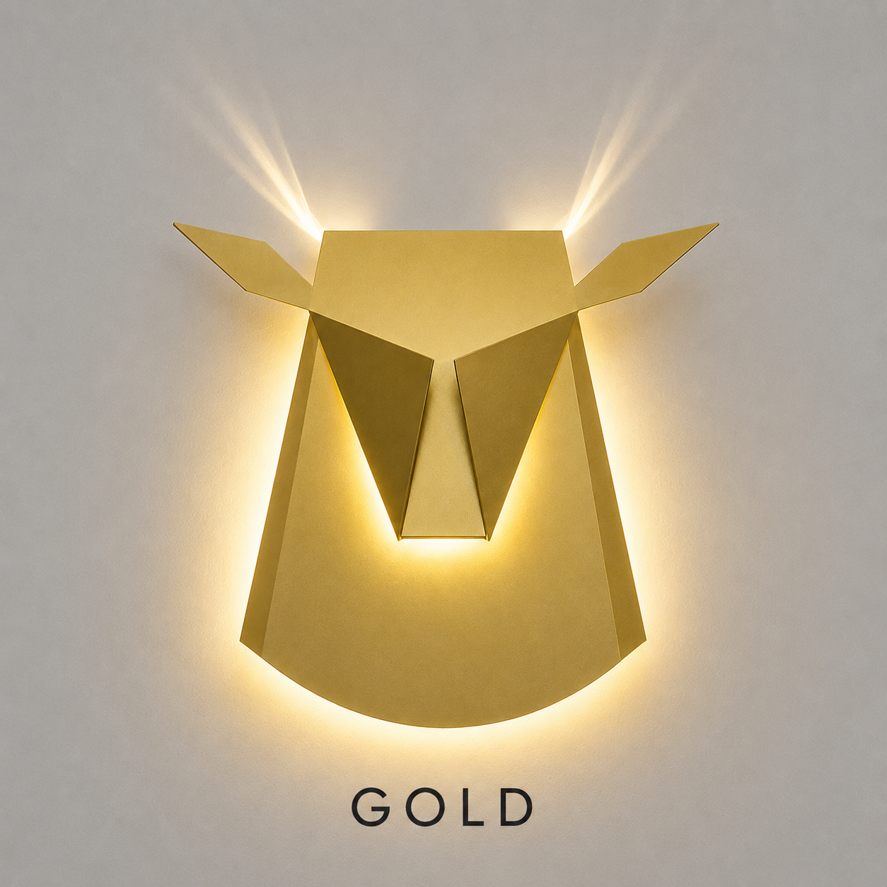 LED Wandleuchte Hirsch Gold
