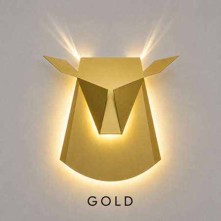 LED Wandleuchte Hirsch Gold