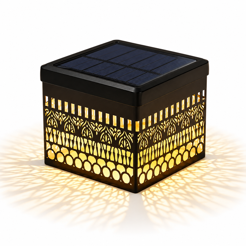 Solar Wandleuchte orientalisch, Eisen, IP65, warmweiß oder RGB