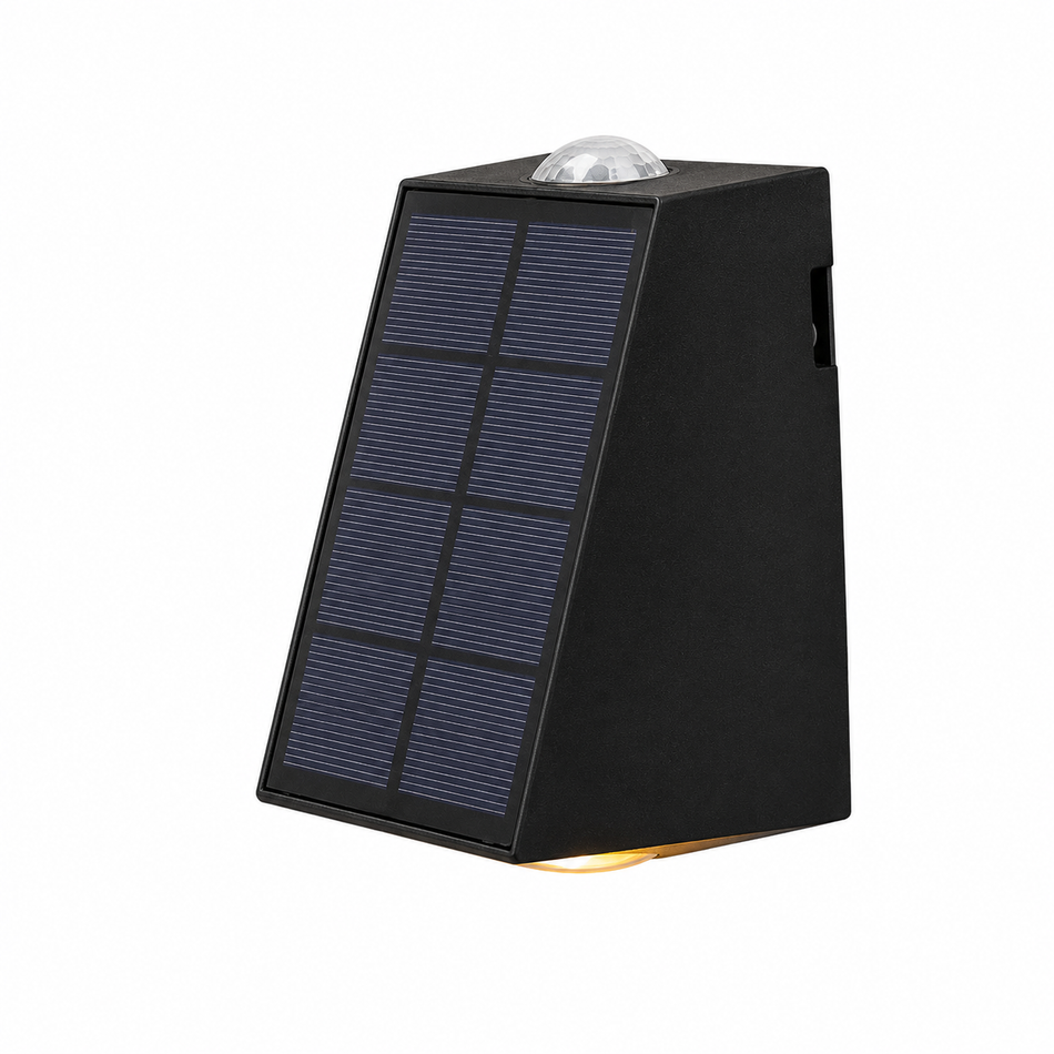 Solar-Wandleuchte für außen, Oben-Unten-Licht, IP65 wasserdicht, warmweiß
