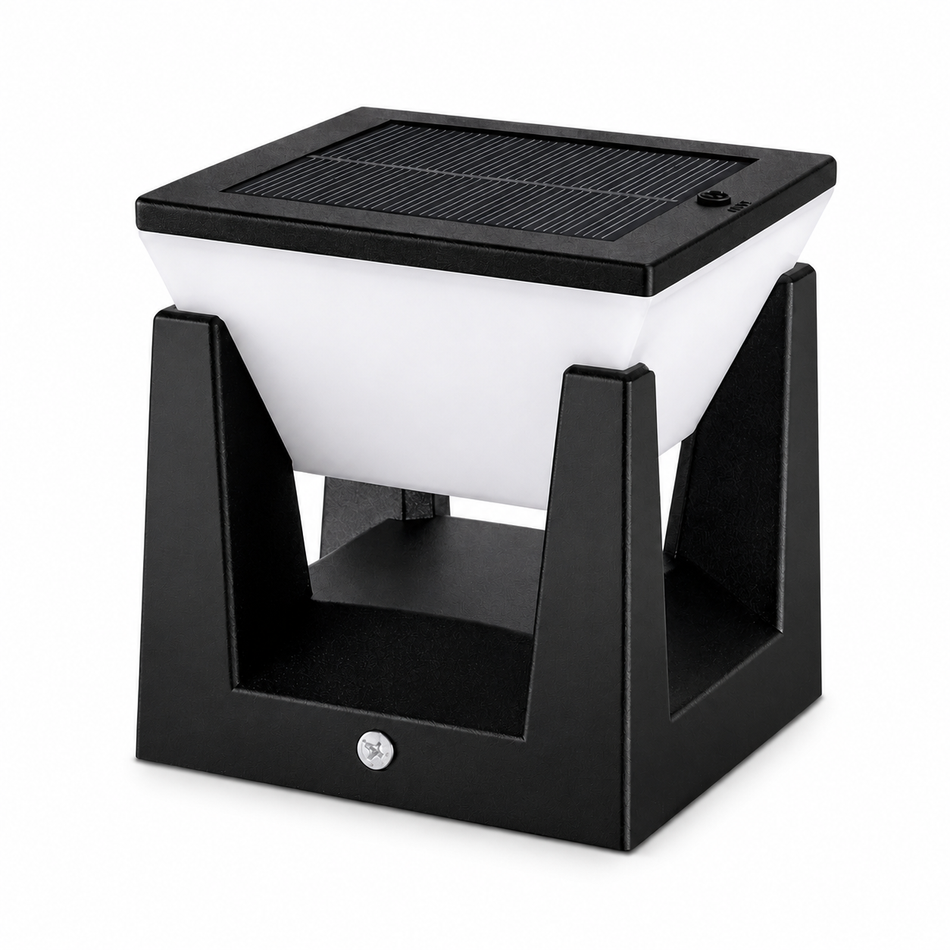 Solar Pfostenleuchte LED - Moderner Säulenaufsatz IP65 Warmweiß