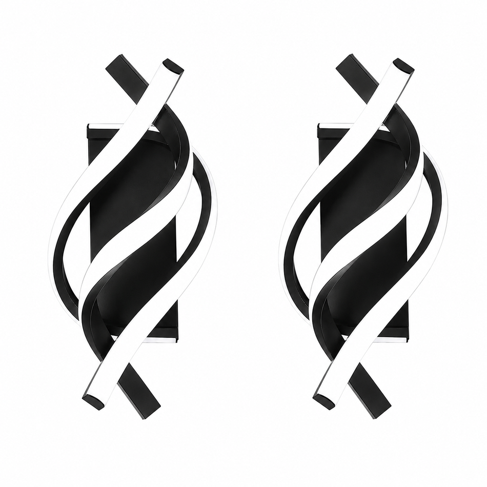 LED Wandleuchte Spiral, geschwungenes Design, Innen