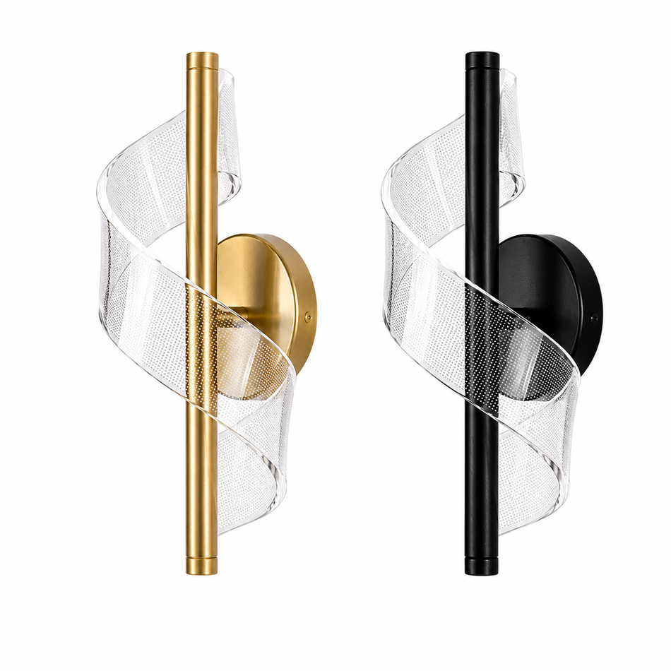 LED Wandleuchte modern, Gold oder Schwarz, 3 Lichtfarben