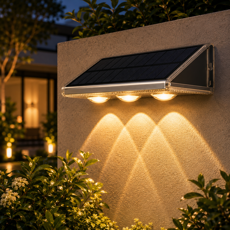Solar Zaunleuchte Außen, IP66, Warmweiß und RGBW, 2er und 4er Set