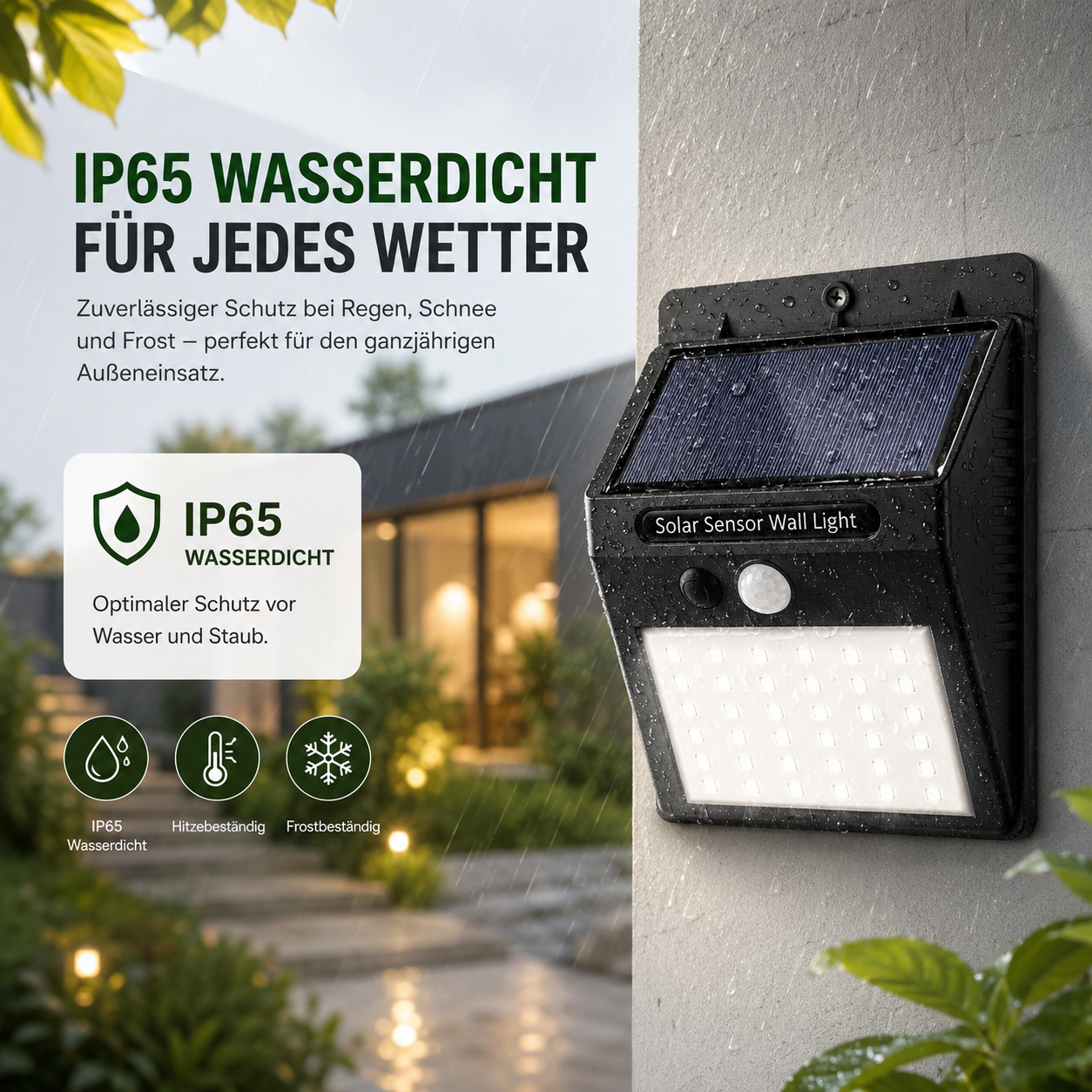 IP65 wasserdichte Solar Wandleuchte für Außen
