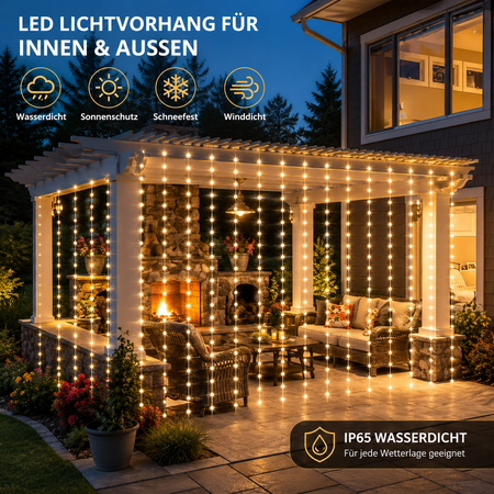 LED Lichtervorhang für Innen und Außen
