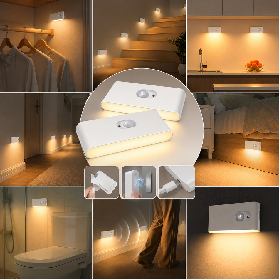 LED Nachtlicht mit Bewegungsmelder für Flur, Schlafzimmer und Treppe
