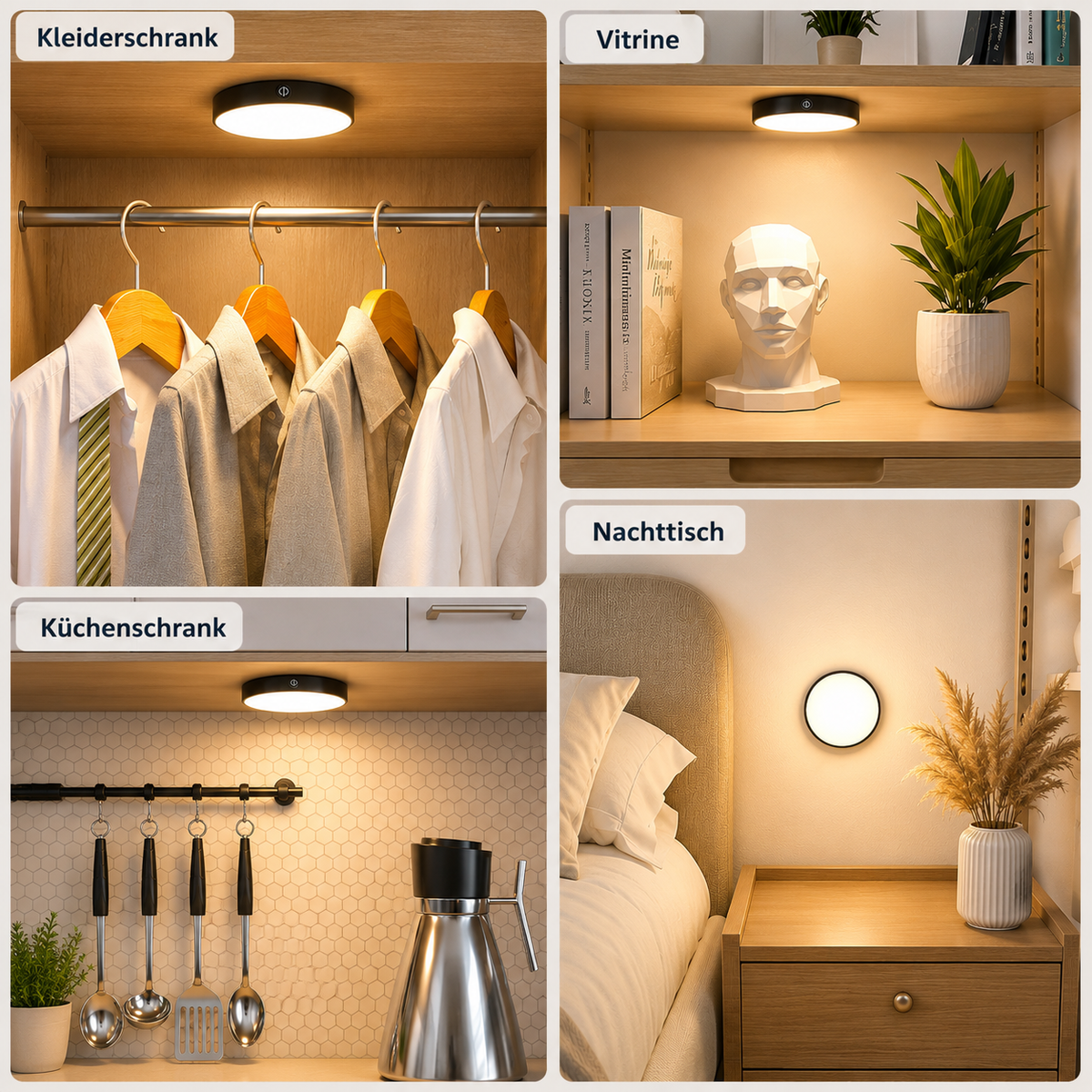 LED Schrankleuchten für Kleiderschrank, Küche und Nachttisch
