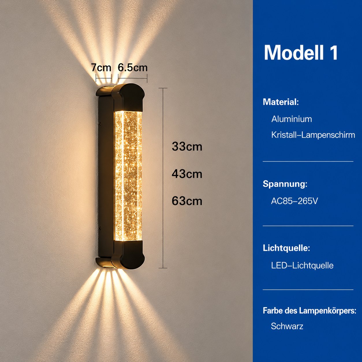 Aluminium Außen-Wandleuchte Modell 1
