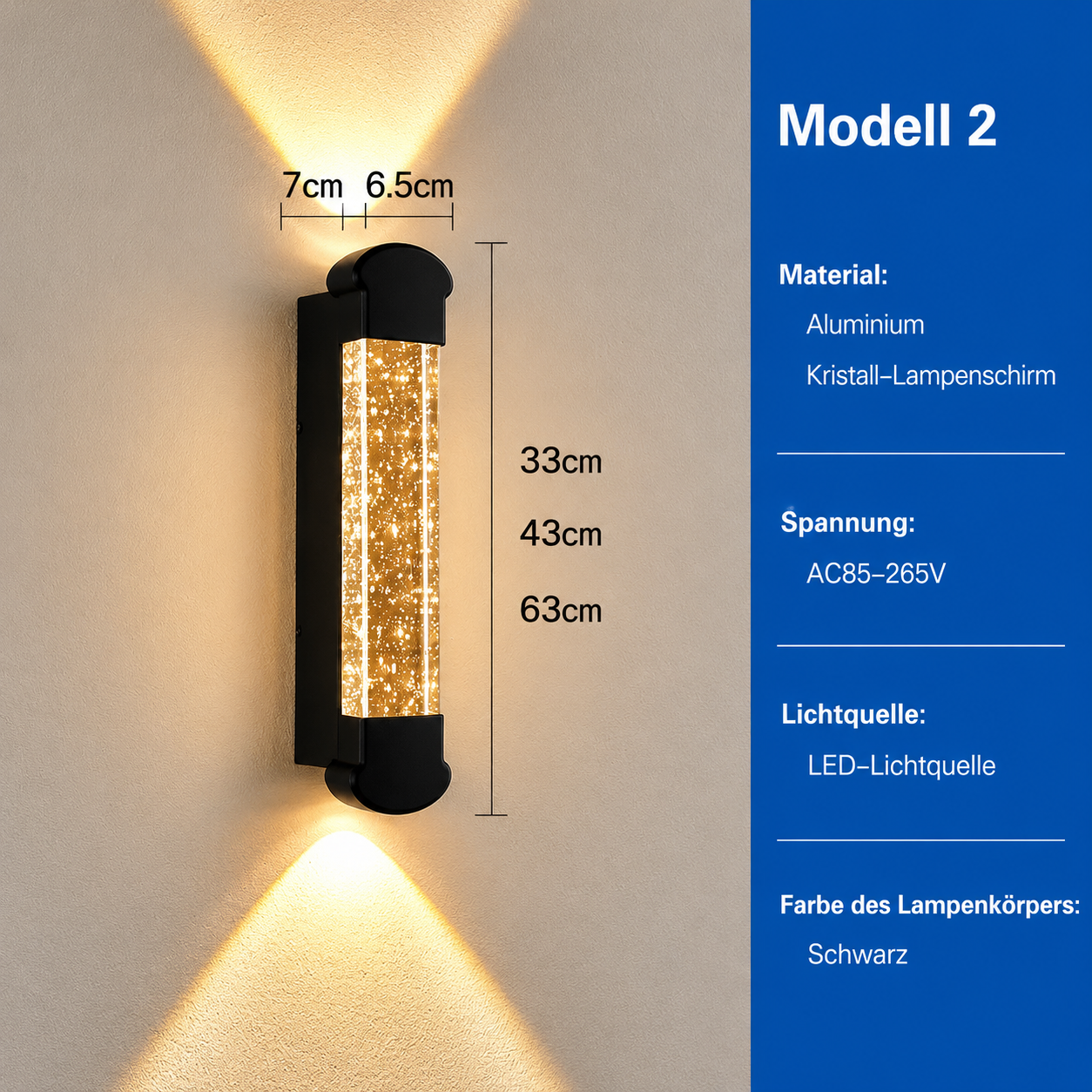 Aluminium Außen-Wandleuchte Modell 2