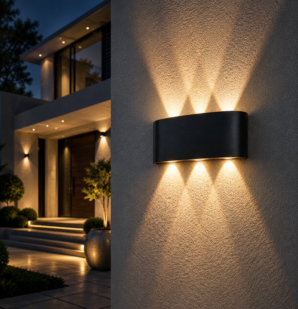 LED Wandleuchte aus Aluminium, IP65, innen und außen, 2–12 W