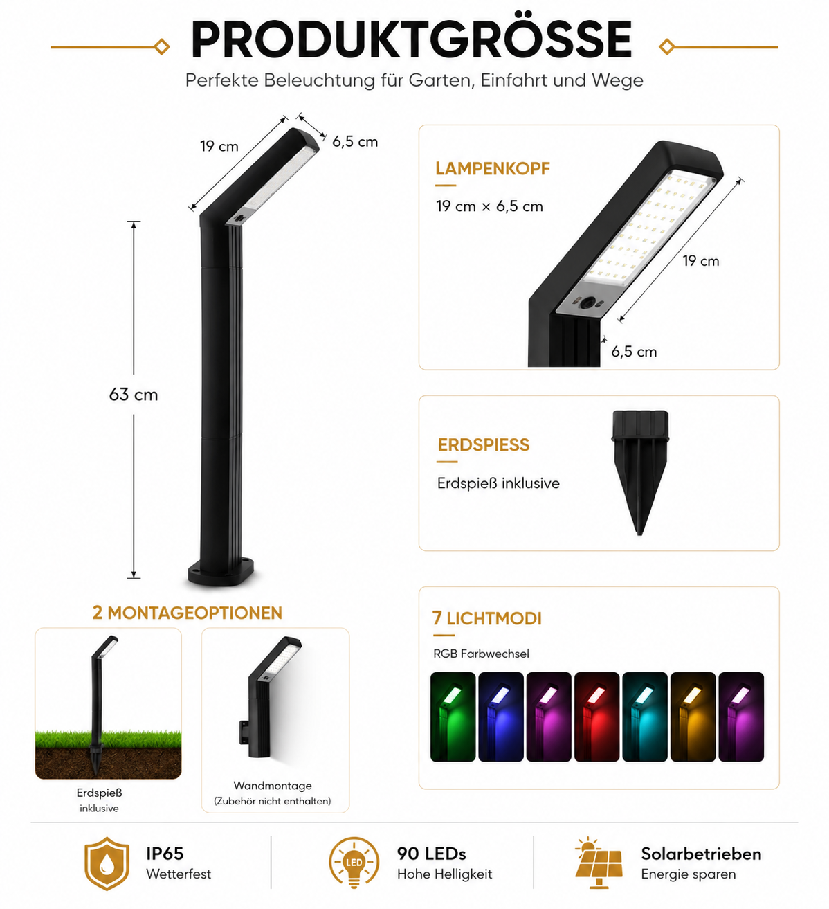 Solar Wegeleuchte 63 cm