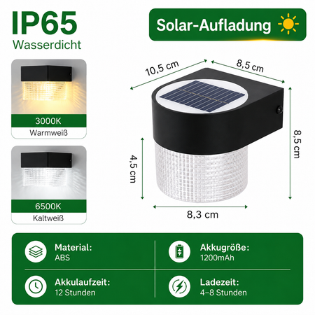 Solar Wandleuchte Rund