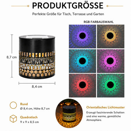 Solar Wandleuchte orientalisch rund RGB