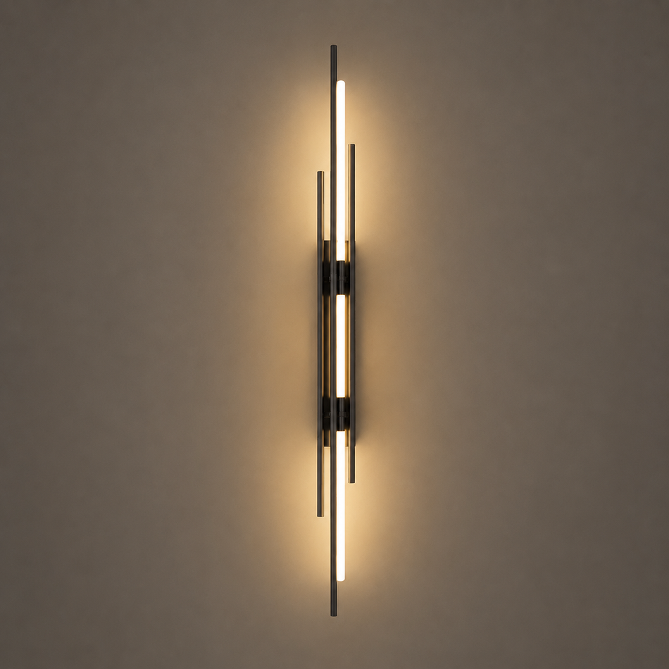 Aluminium LED Wandleuchte lang, Schwarz oder Gold