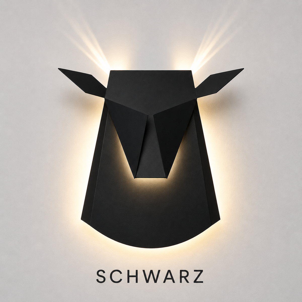 LED Wandleuchte Hirsch Schwarz 
