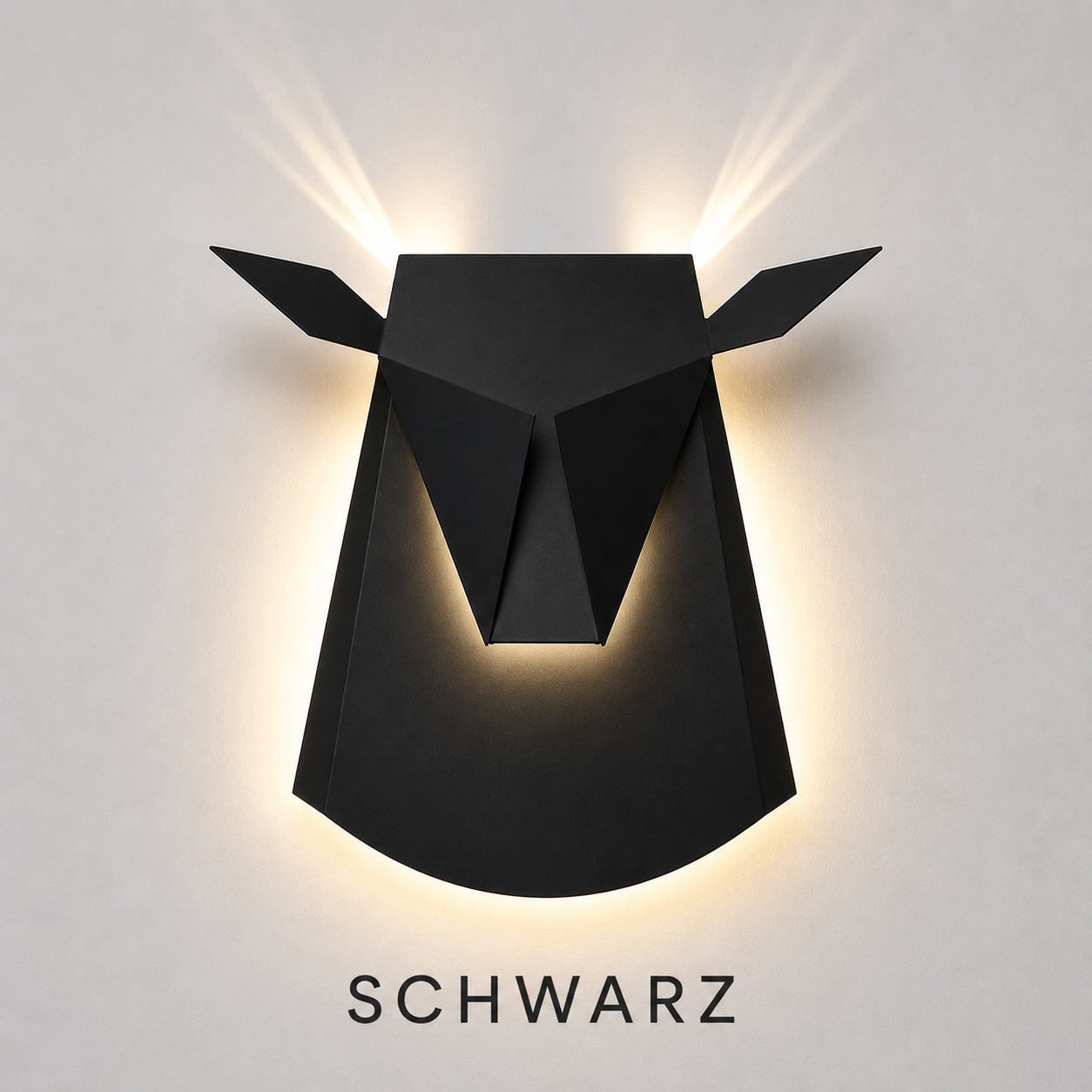 LED Wandleuchte Hirsch Schwarz 