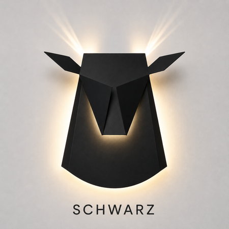 LED Wandleuchte Hirsch Schwarz 