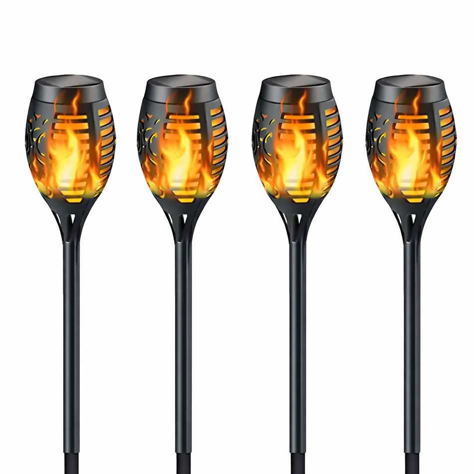Solar Flammen Fackel | Flackerndes LED Licht | IP65 | Garten & Weg