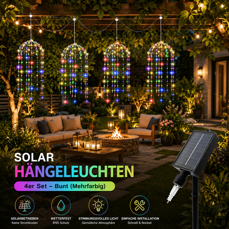 Solar Hängeleuchten mehrfarbig für Garten und Terrasse
