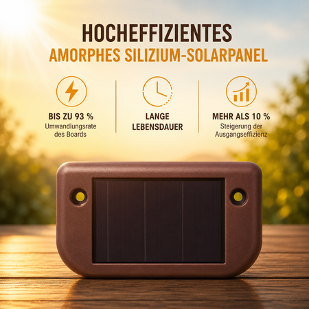Solar Zaunleuchte mit hocheffizientem Solarpanel und langlebiger Leistung.
