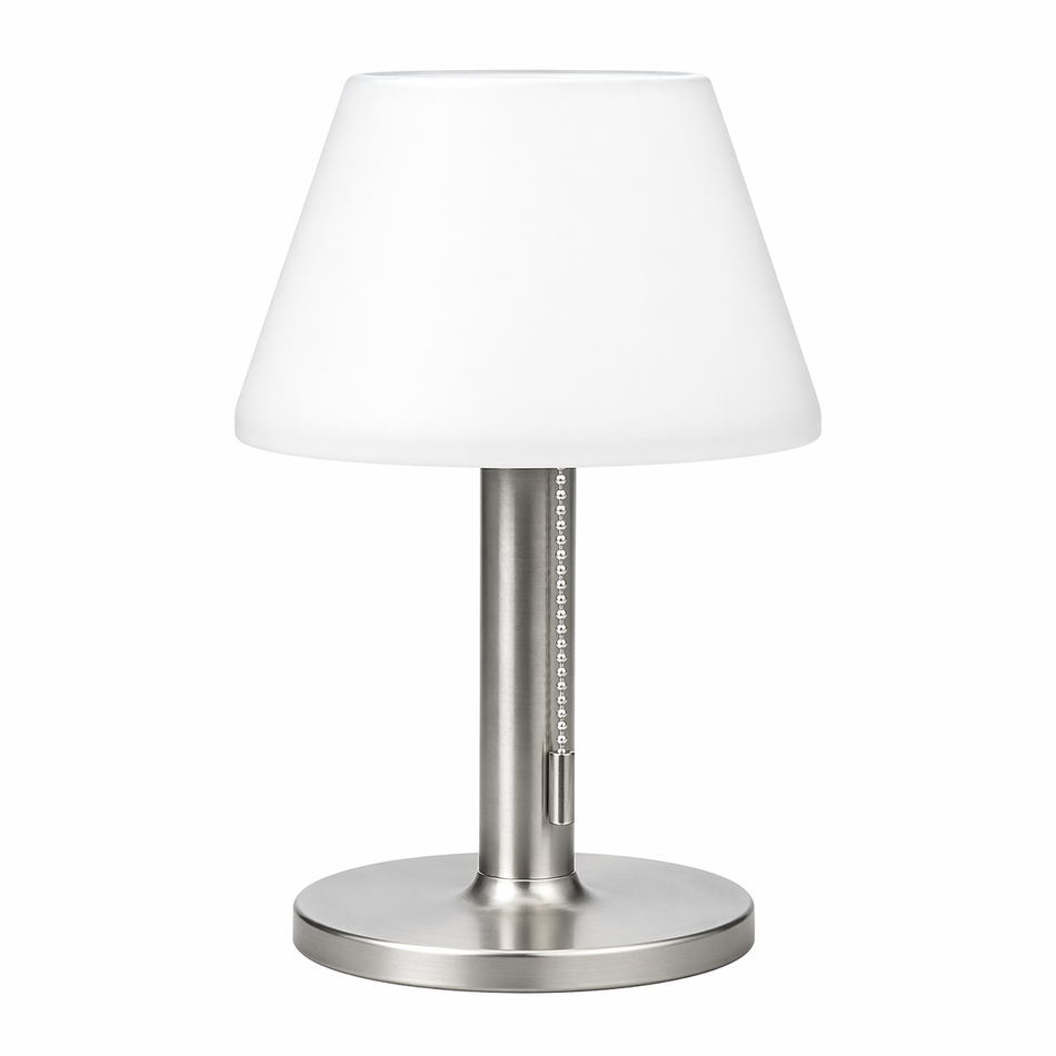 Solar Tischlampe Außen, Aluminium, kabellos, für Garten und Terrasse